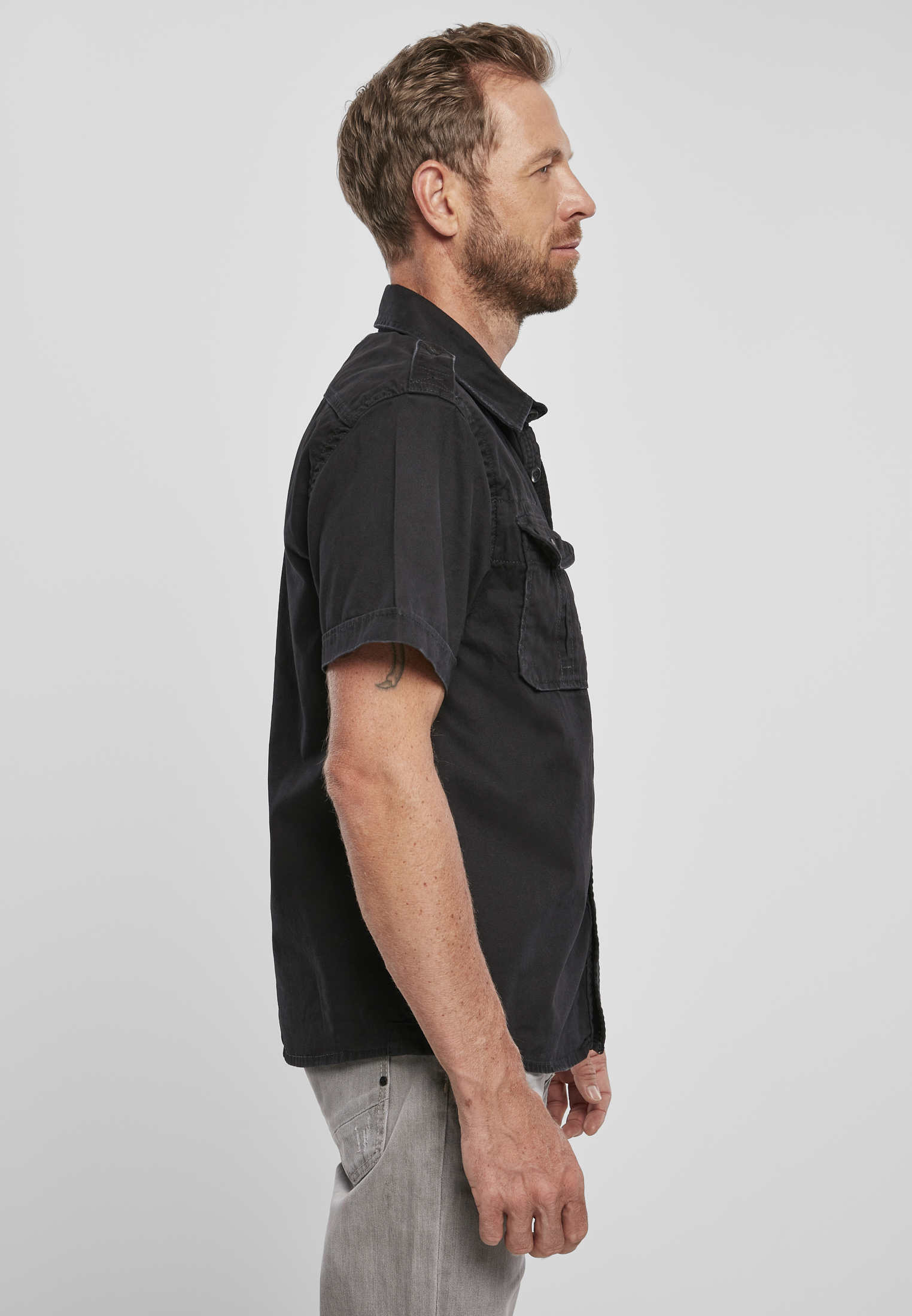 Hemden Vintage Shirt shortsleeve in Farbe black