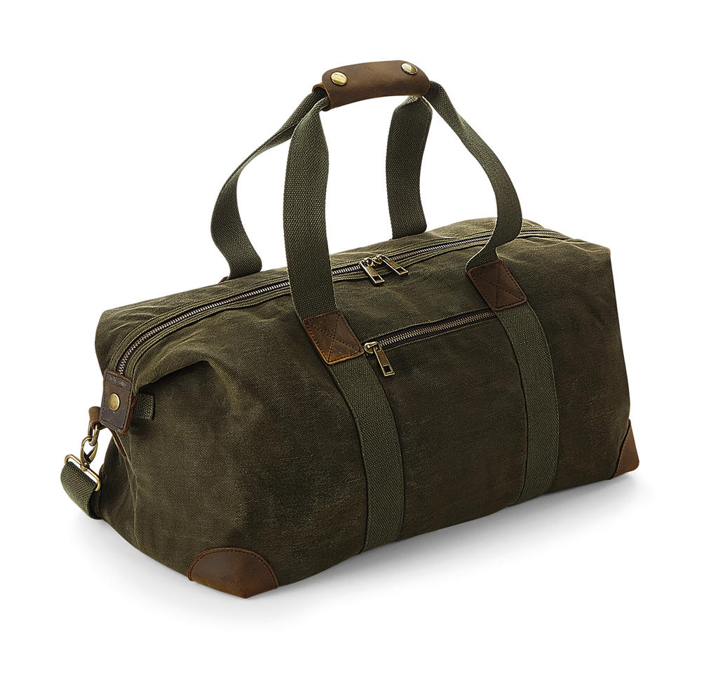  Heritage Waxed Canvas Holdall in Farbe Olive Green