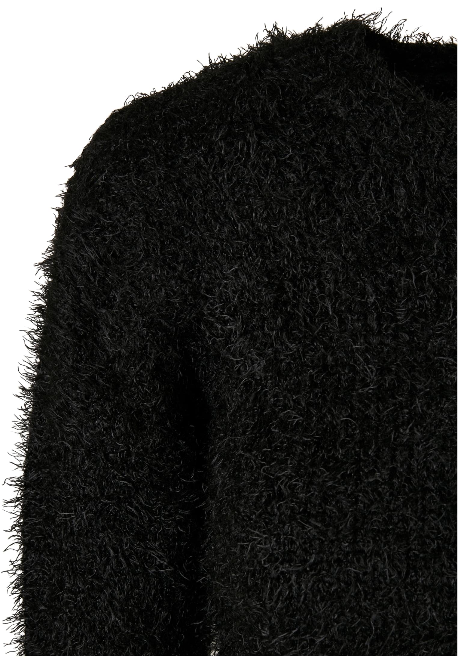 Sweater & Strickjacken Ladies Cropped Feather Sweater in Farbe black