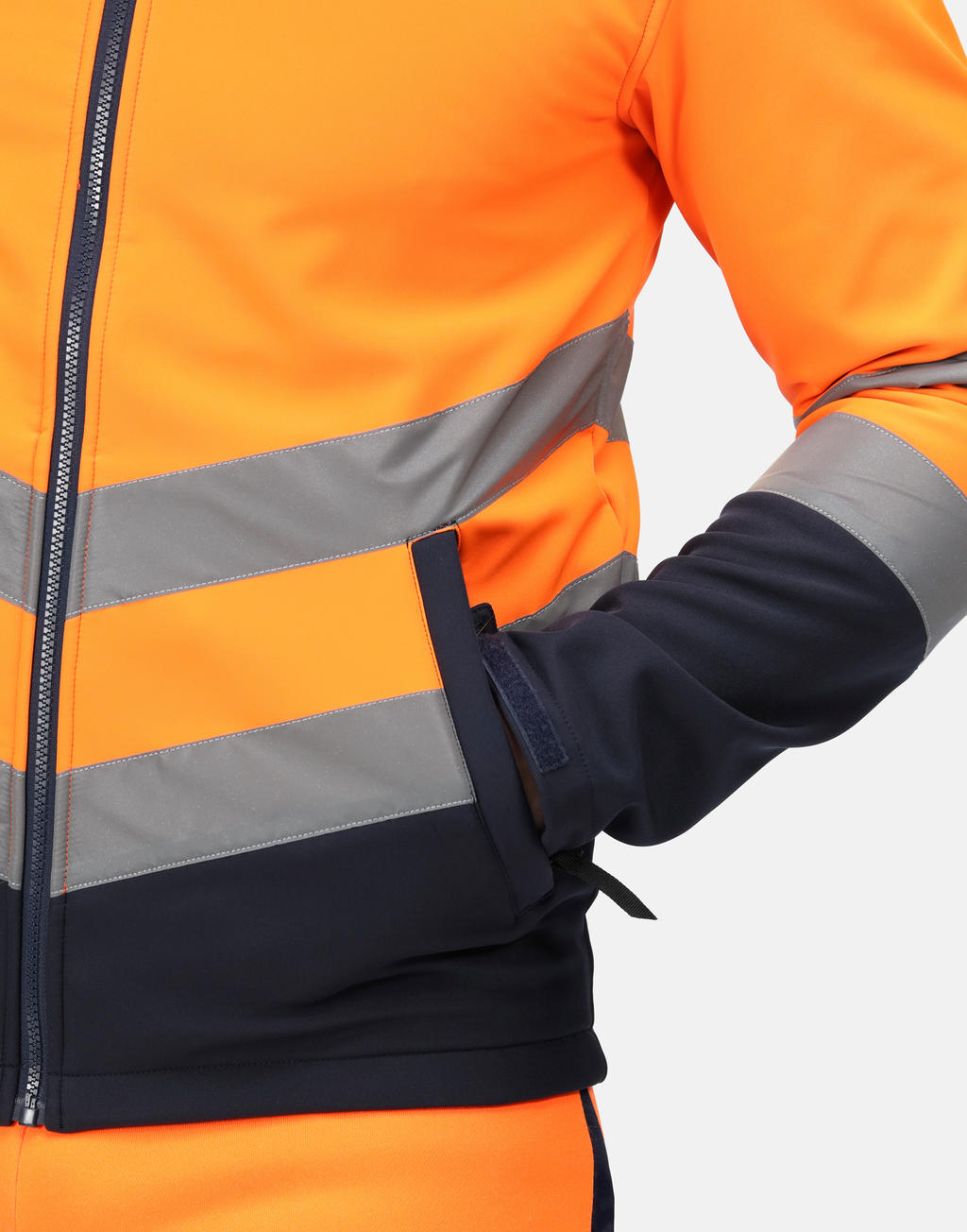  Pro Hi Vis Softshell Jacket in Farbe Orange/Navy