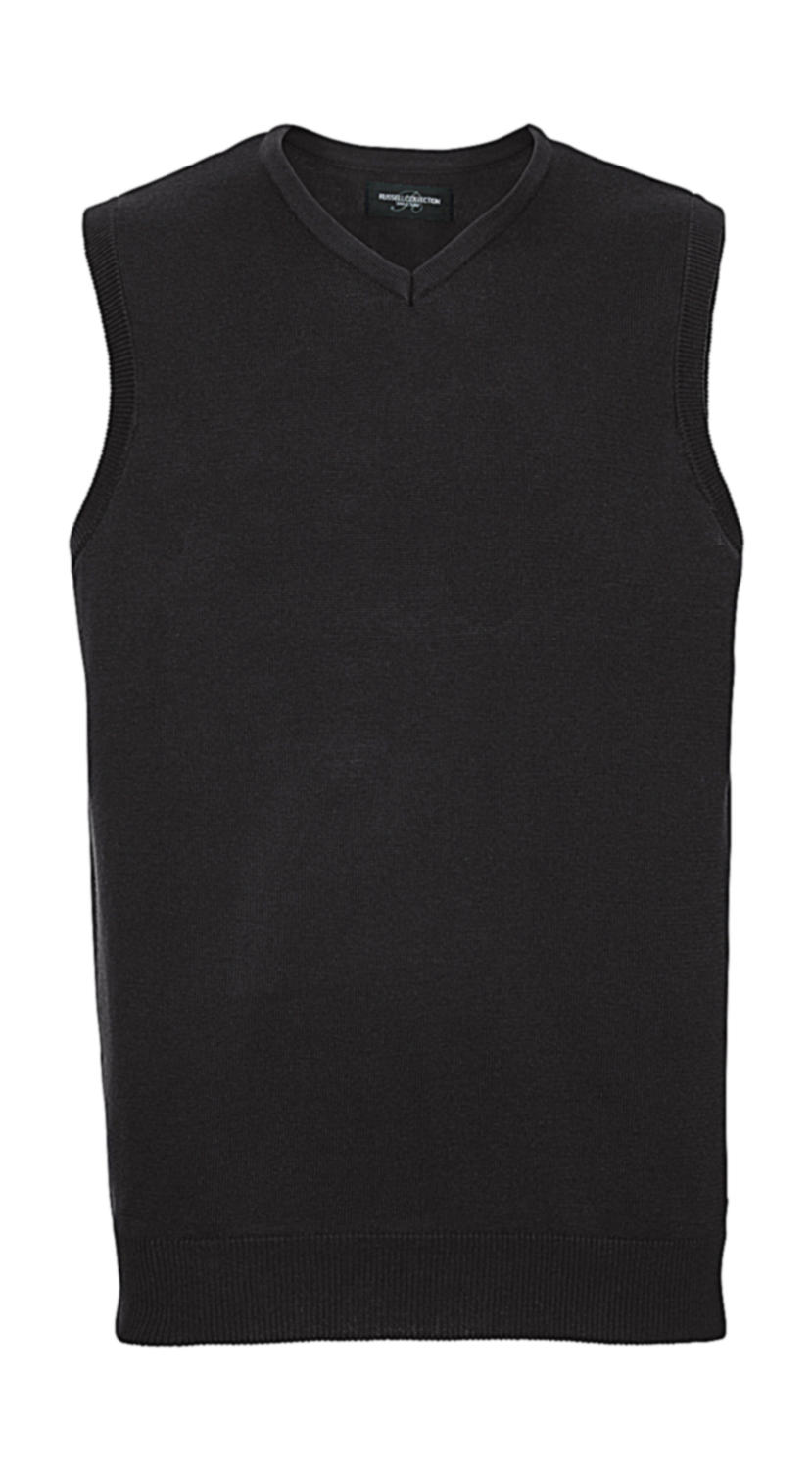  Adults V-Neck Sleeveless Knitted Pullover in Farbe Black