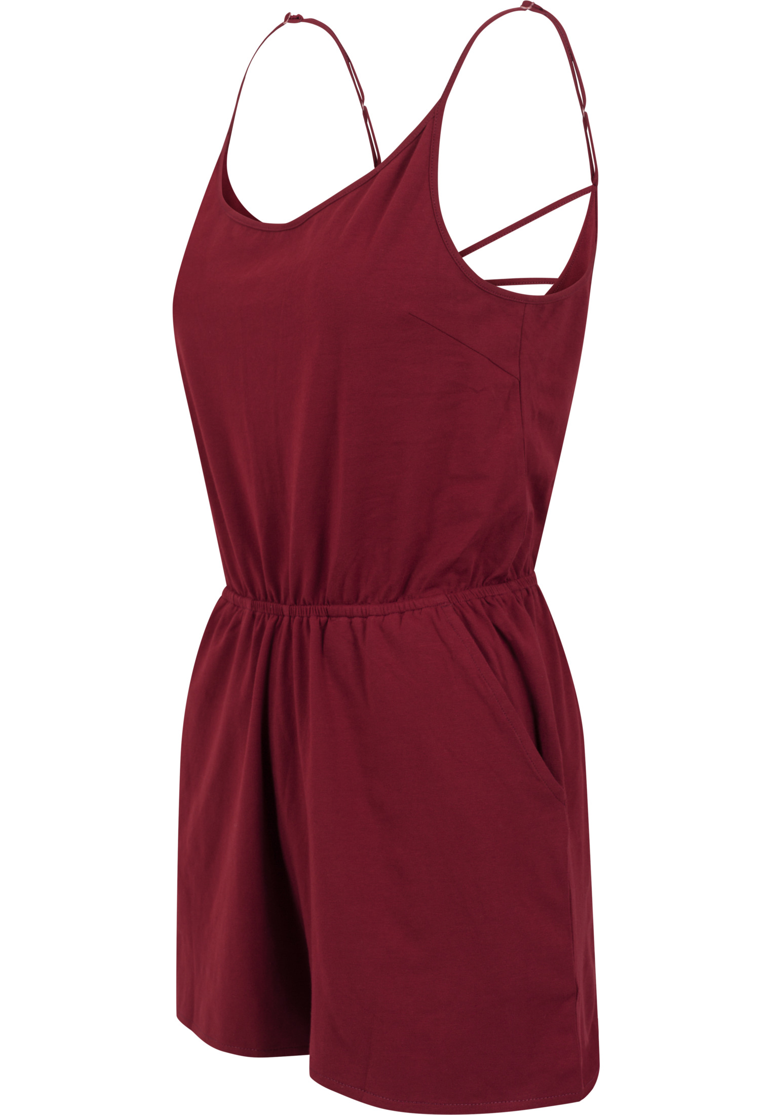 Jumpsuits & Anz?ge Ladies Short Spaghetti Jumpsuit in Farbe burgundy