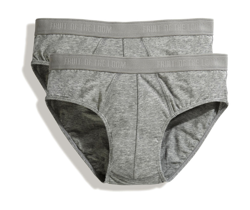  Classic Sport Brief 2 Pack in Farbe Light Grey Marl