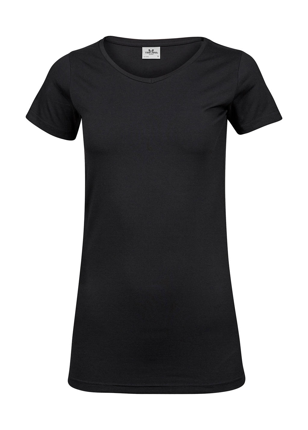  Ladies Stretch Tee Extra Long in Farbe Black