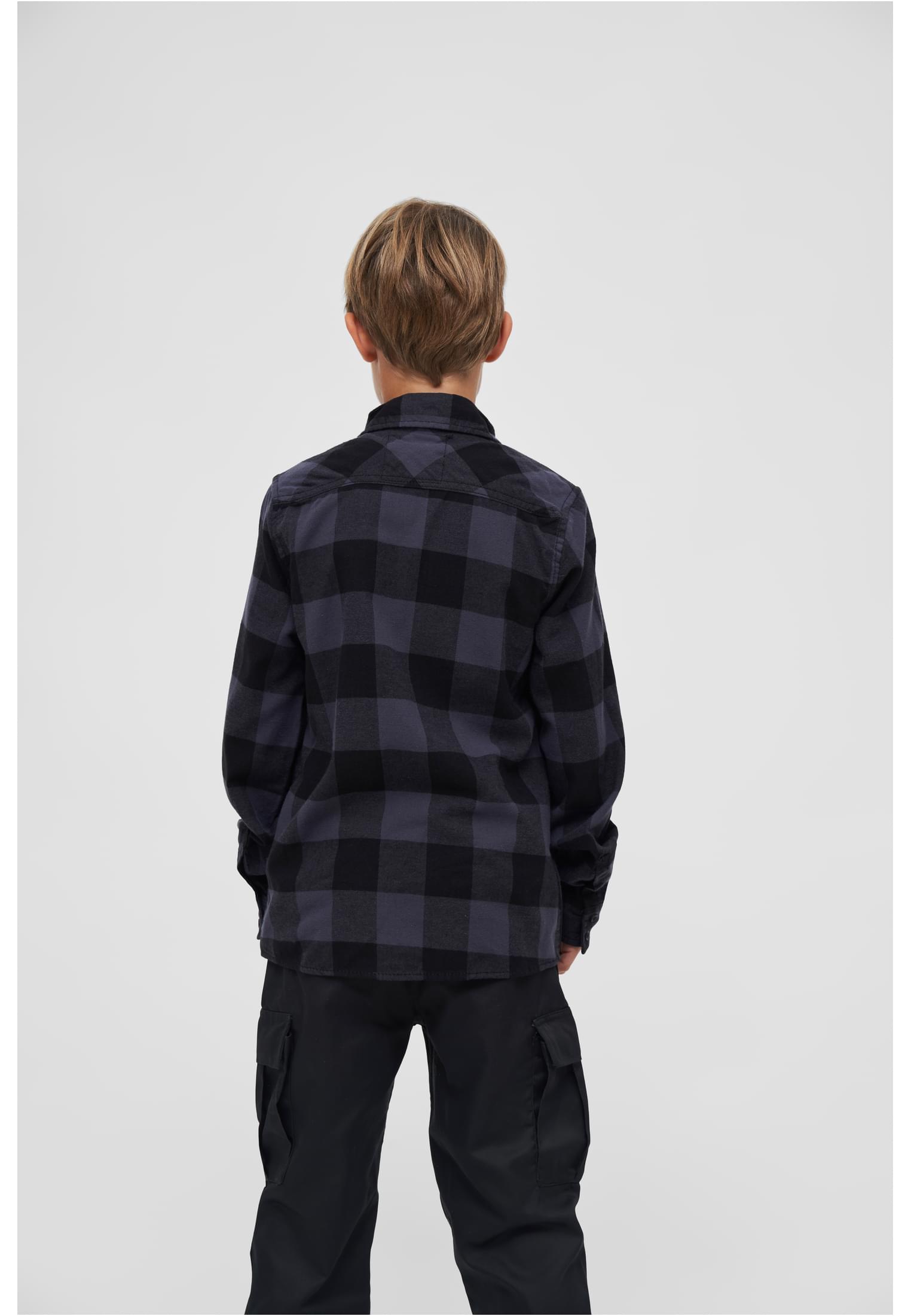 Kinder Checkshirt Kids in Farbe black/grey