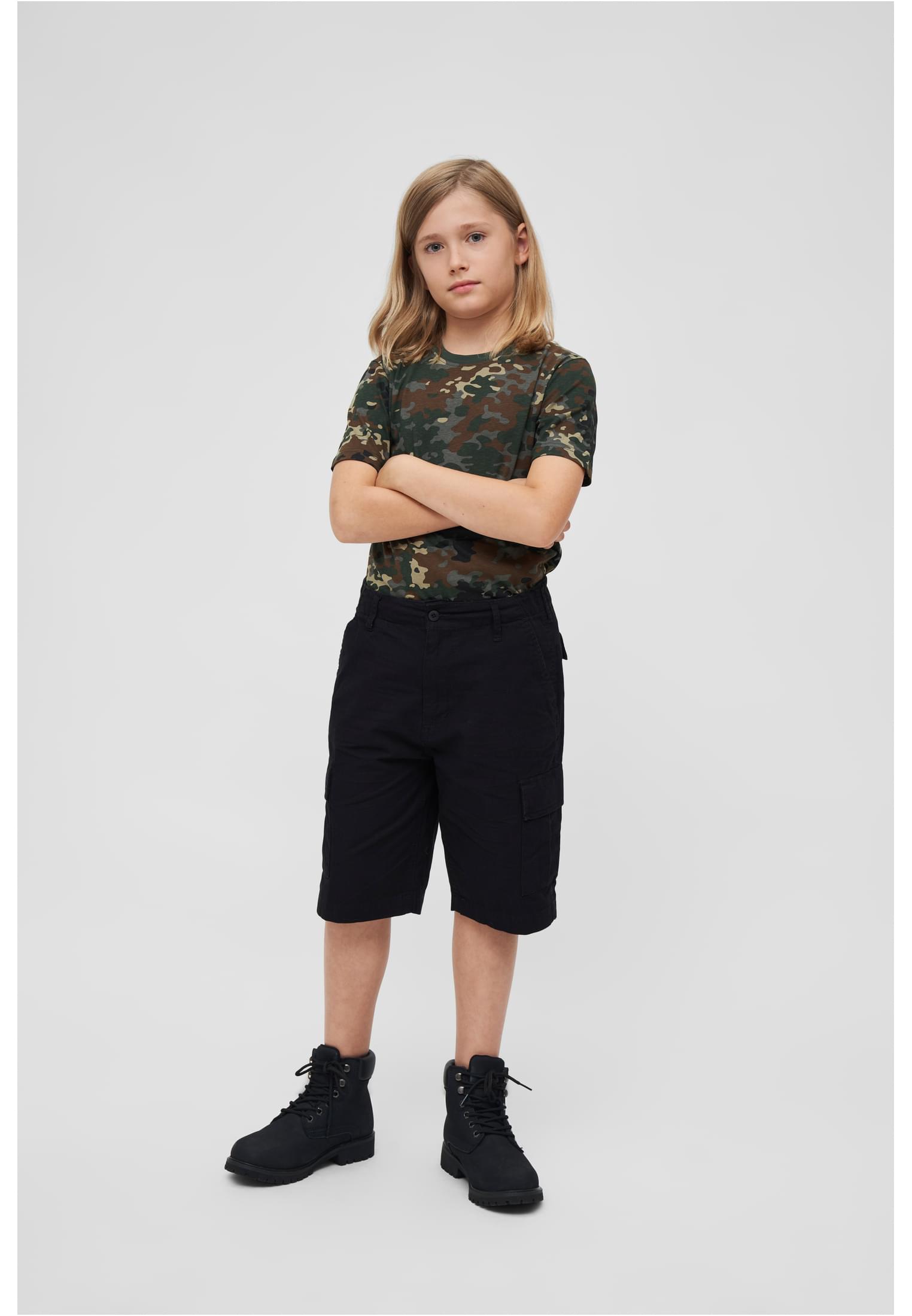 Kinder Kids BDU Ripstop Shorts in Farbe black