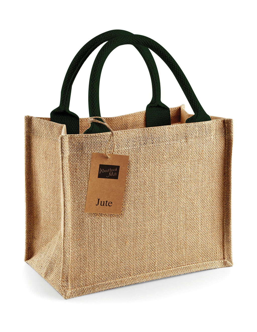  Jute Mini Gift Bag in Farbe Natural/Forest Green
