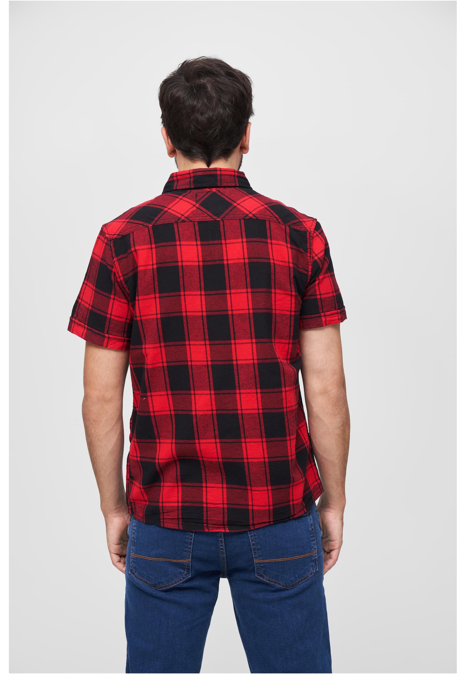 Pullover Checkshirt Halfsleeve in Farbe red/black