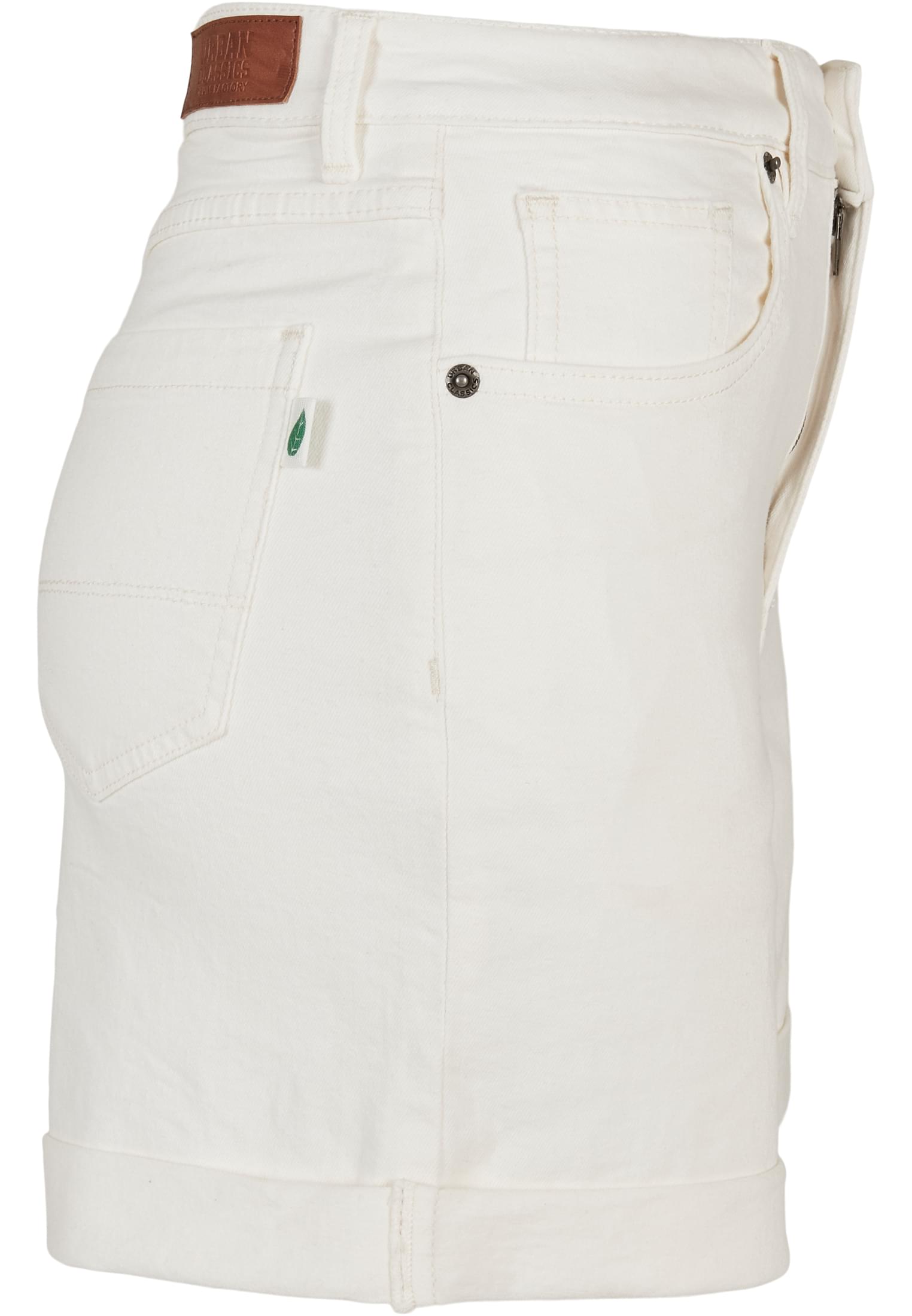 Frauen Ladies Organic Stretch Denim 5 Pocket Shorts in Farbe offwhite raw