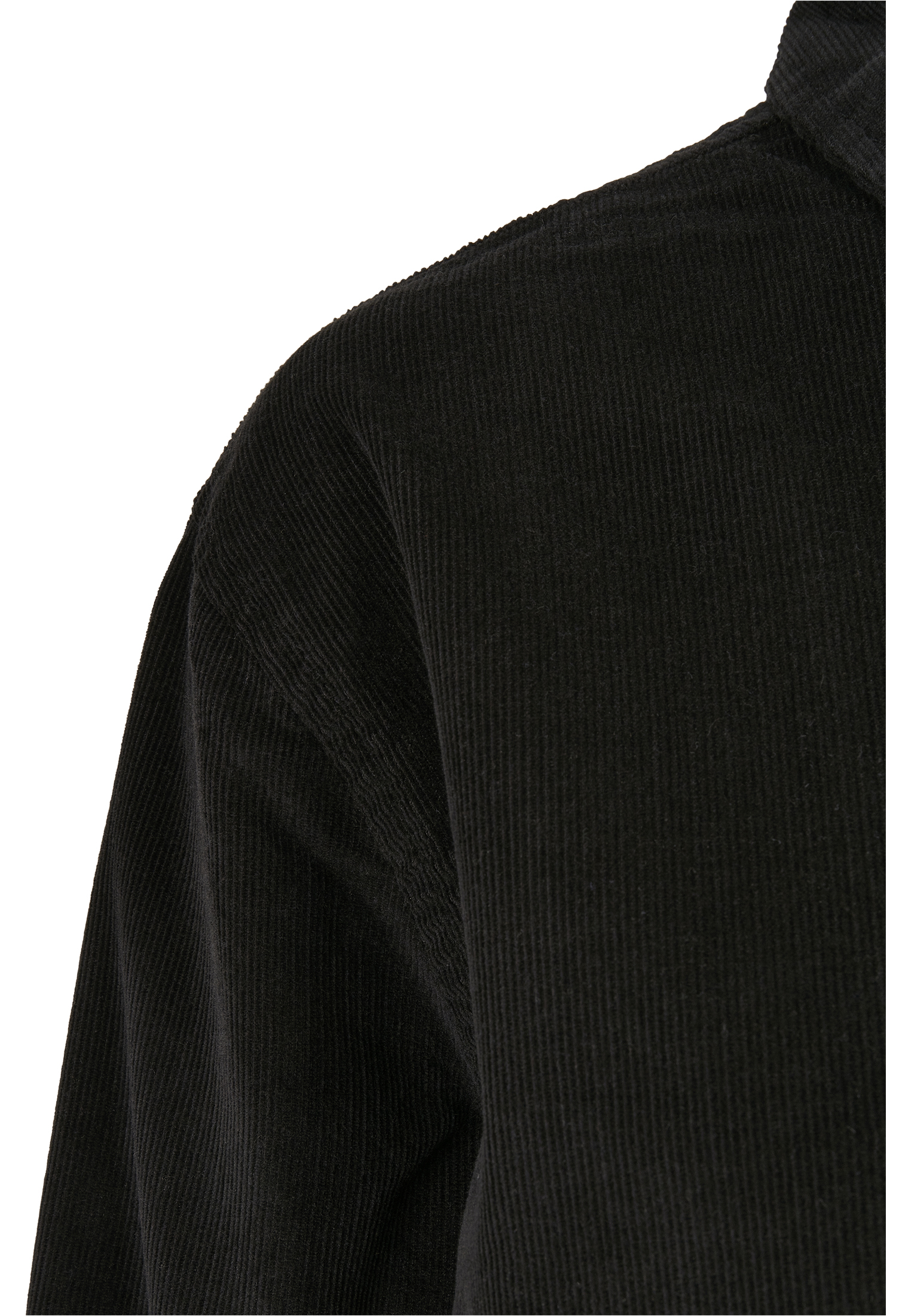 Curvy Ladies Corduroy Oversized Shirt in Farbe black