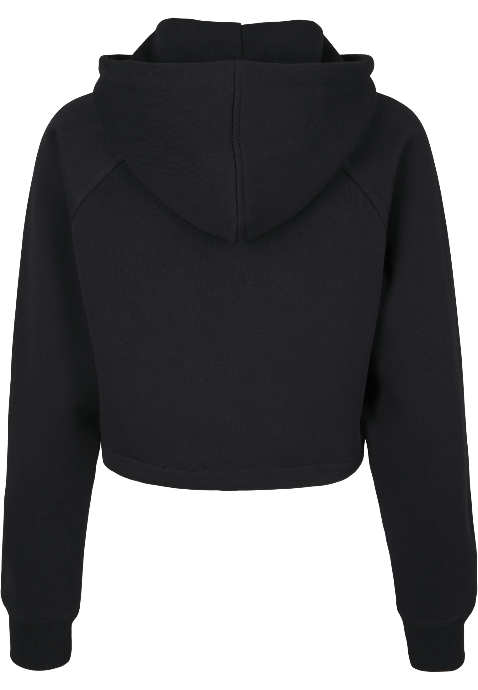 Zip Hoodies Ladies Oversized Short Raglan Zip Hoody in Farbe black