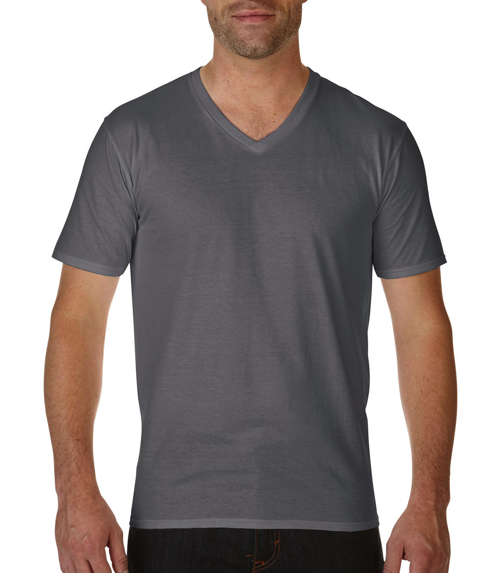  Premium Cotton Adult V-Neck T-Shirt in Farbe Charcoal