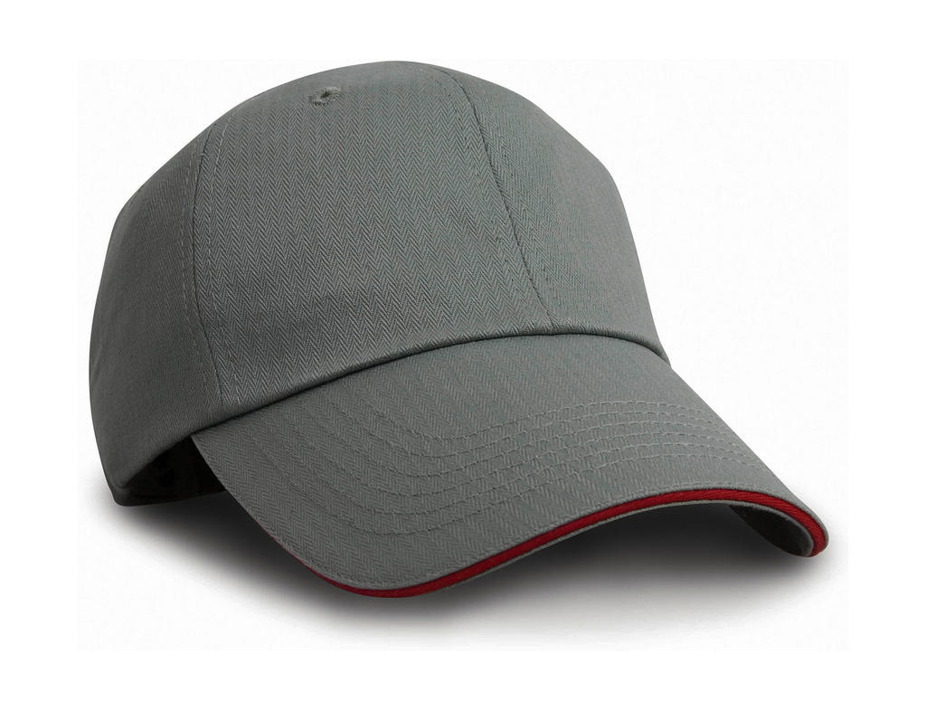  Herringbone Cap in Farbe Grey/Red