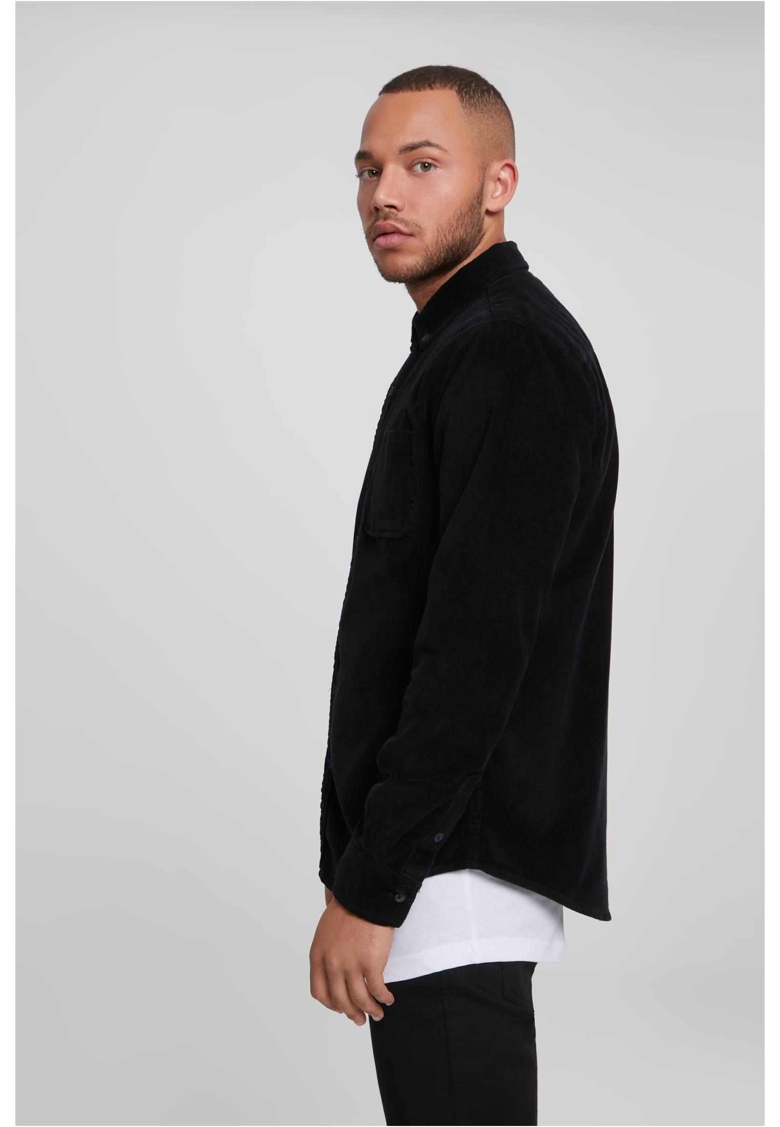 Plus Size Corduroy Shirt in Farbe black