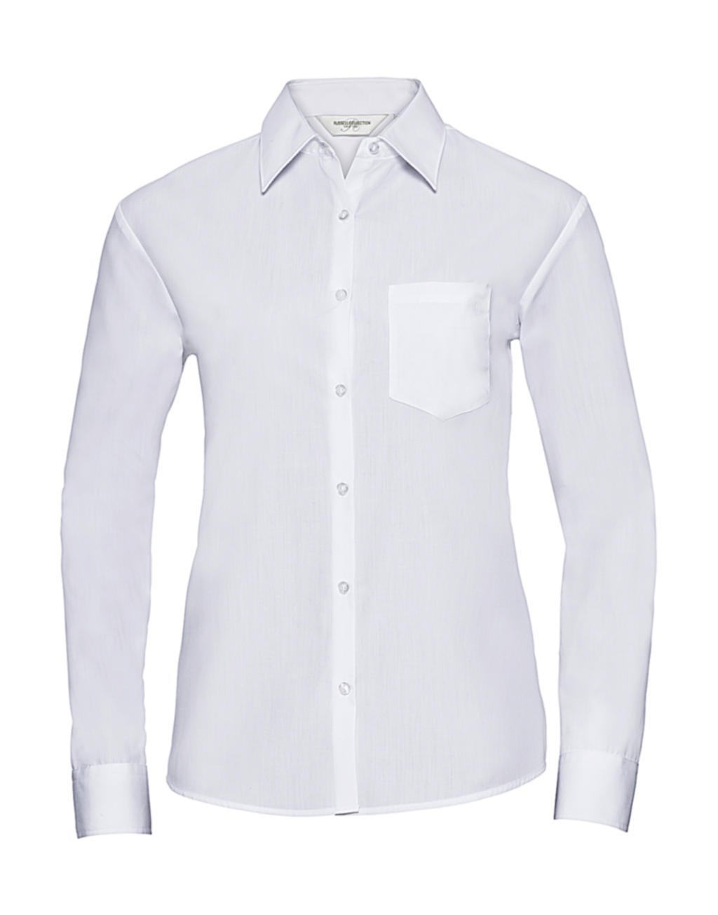  Ladies LS Poplin Shirt in Farbe White