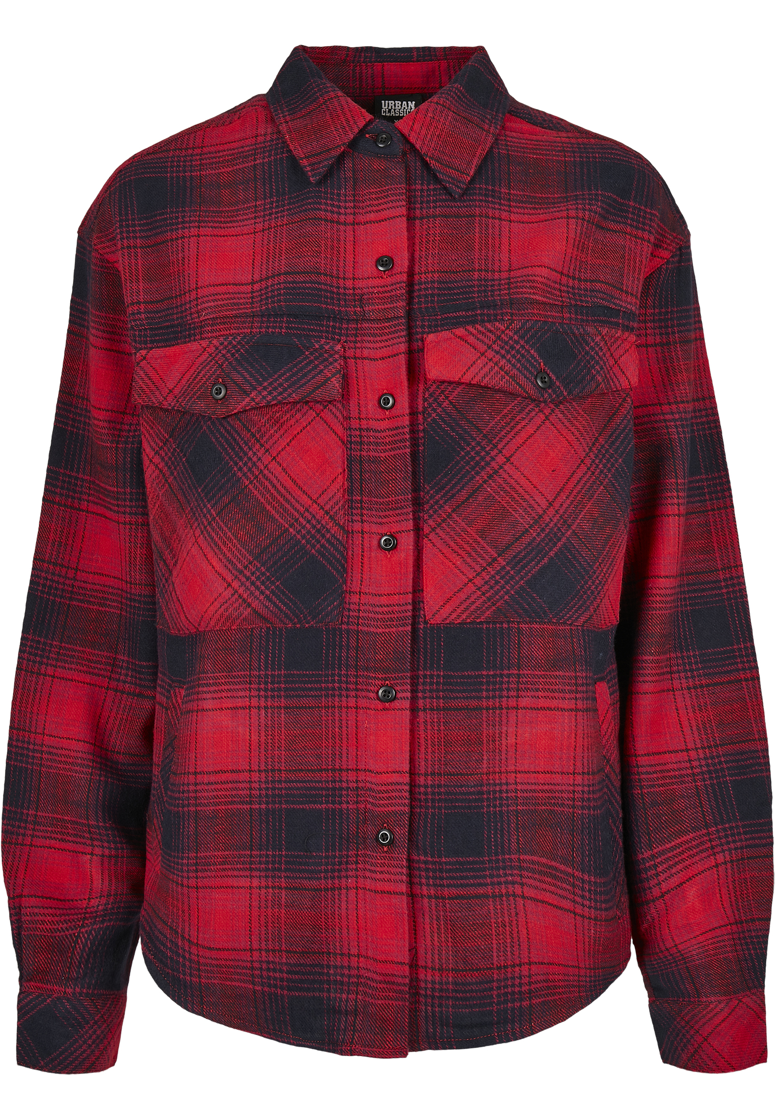 Curvy Ladies Check Overshirt in Farbe darkblue/red