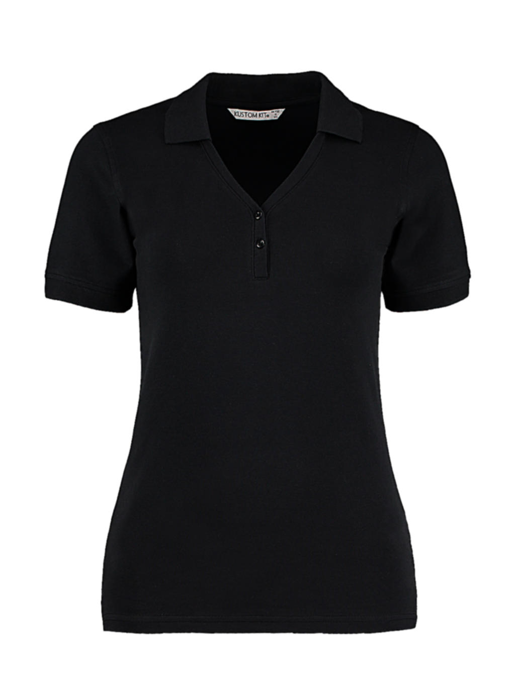  Womens Regular Fit Comfortec? V Neck Polo in Farbe Black