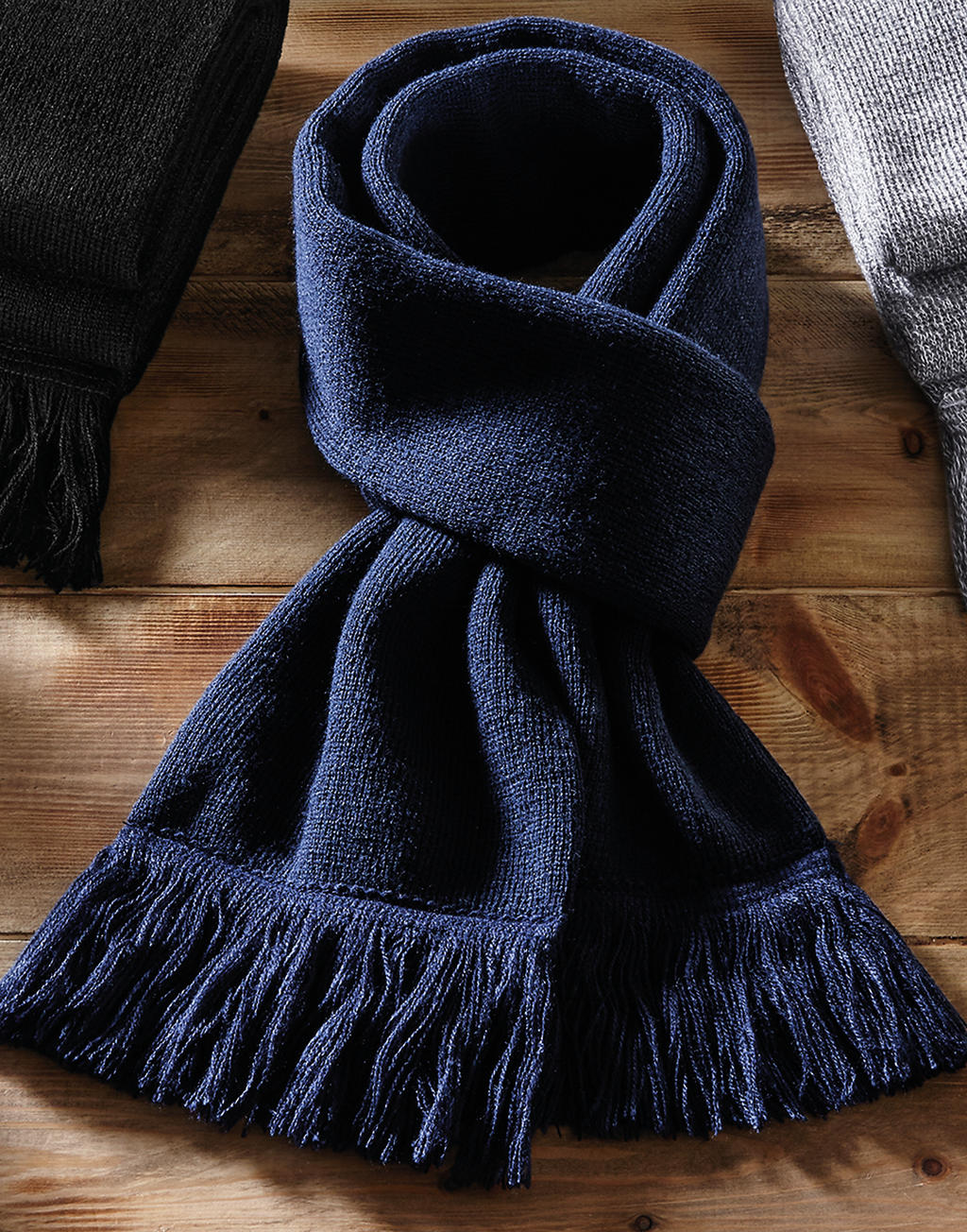  Classic Knitted Scarf in Farbe Black